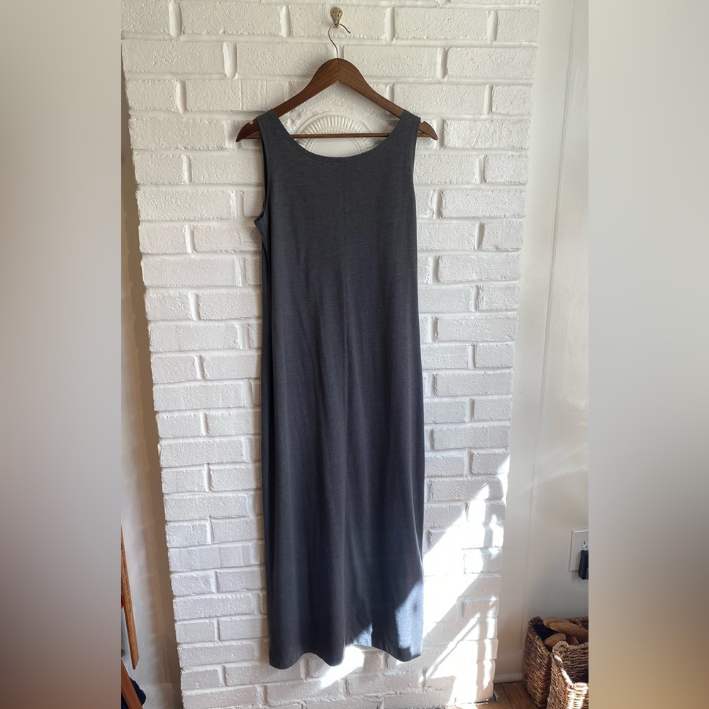 Peruvian connection tank maxi dress size medium gray cotton blend lightweight EC